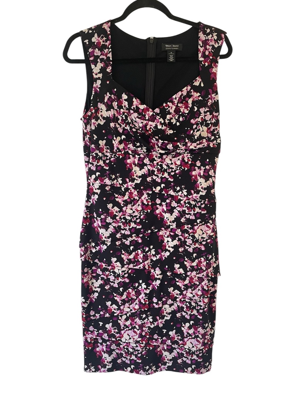 White House Black Market instantly slimming floral midi length dress size 12